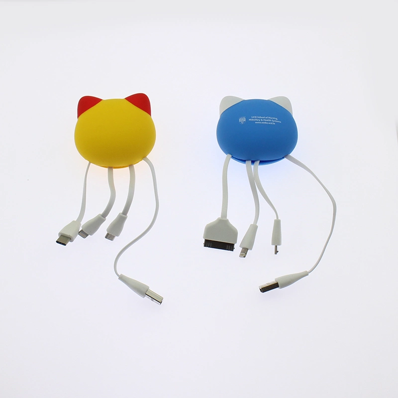 Custom Cute Cat Design Best Promotional 3 in 1 USB Cable