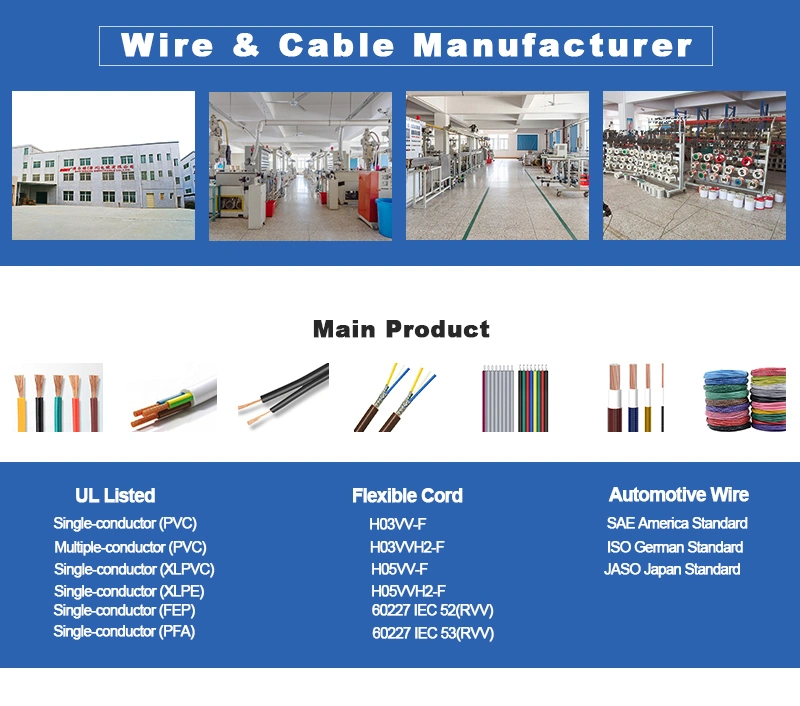 16-30AWG Environmental Electronic PVC Wire Conductor to Internal Wiring