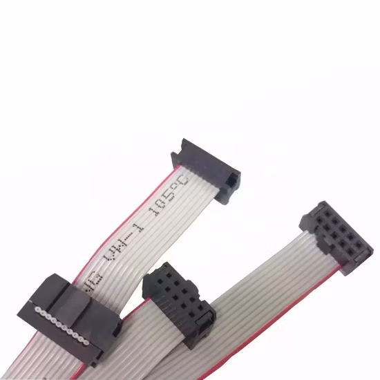 IDC 10 핀 48/66/118/148cm 길이 2.54mm 무지개 색상/회색 피치 PCB용 유연한 플랫 리본 점퍼 케이블